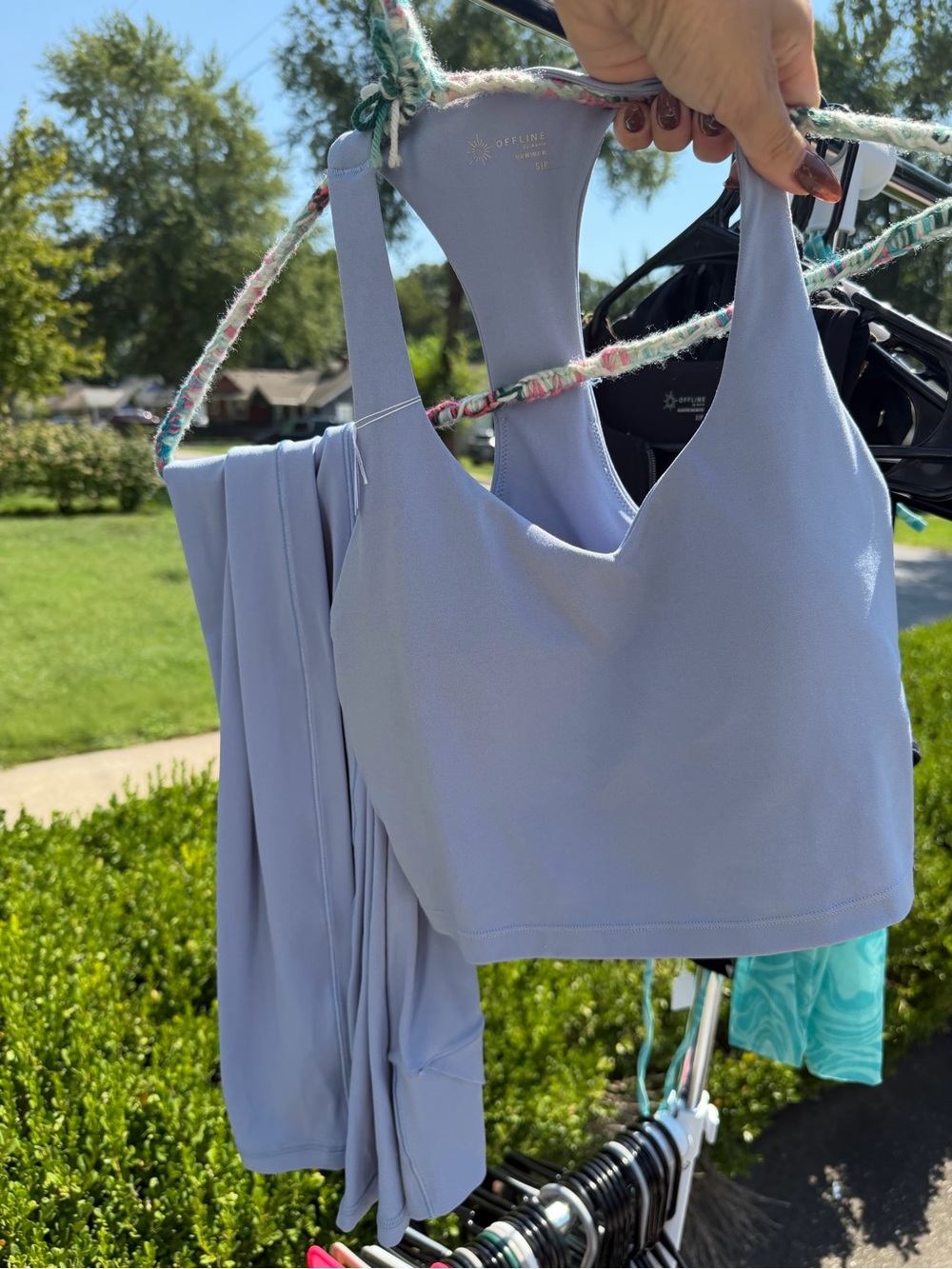 Aerie Baby Blue Active Tank and Leggings Set